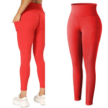 Load image into Gallery viewer, Leggings - Cassie Curves Leggings - Gray - Red / S - stylesbyshauntell