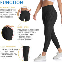Load image into Gallery viewer, Leggings - Textured High Rise Leggings - Black With Pockets - stylesbyshauntell