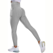 Load image into Gallery viewer, Leggings - Textured High Rise Leggings - Black With Pockets - Gray With Pockets / S - stylesbyshauntell