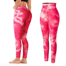Load image into Gallery viewer, Leggings - Tie Dye Scrunch Leggings - Red-Pink No Pockets / M - stylesbyshauntell