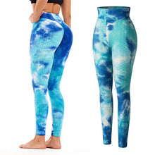 Load image into Gallery viewer, Leggings - Tie Dye Scrunch Leggings - Light-blue No Pockets / XL - stylesbyshauntell