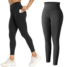 Load image into Gallery viewer, Leggings - Cassie Curves Leggings - Blue - Black / XL - stylesbyshauntell

