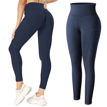 Load image into Gallery viewer, Leggings - Cassie Curves Leggings - Blue / S - stylesbyshauntell
