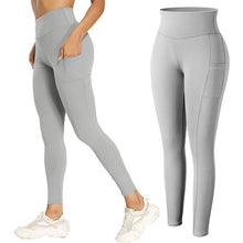 Load image into Gallery viewer, Leggings - Cassie Curves Leggings - Blue - Gray / XL - stylesbyshauntell
