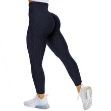 Load image into Gallery viewer, Leggings - Textured High Rise Leggings - Black No Pockets - Navy No Pockets / S - stylesbyshauntell

