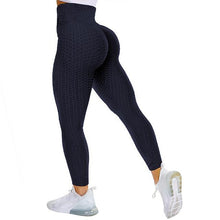 Load image into Gallery viewer, Leggings - Textured High Rise Leggings - Navy No Pockets / S - stylesbyshauntell
