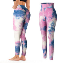 Load image into Gallery viewer, Leggings - Tie Dye Scrunch Leggings - Blue-Purple No Pockets / M - stylesbyshauntell
